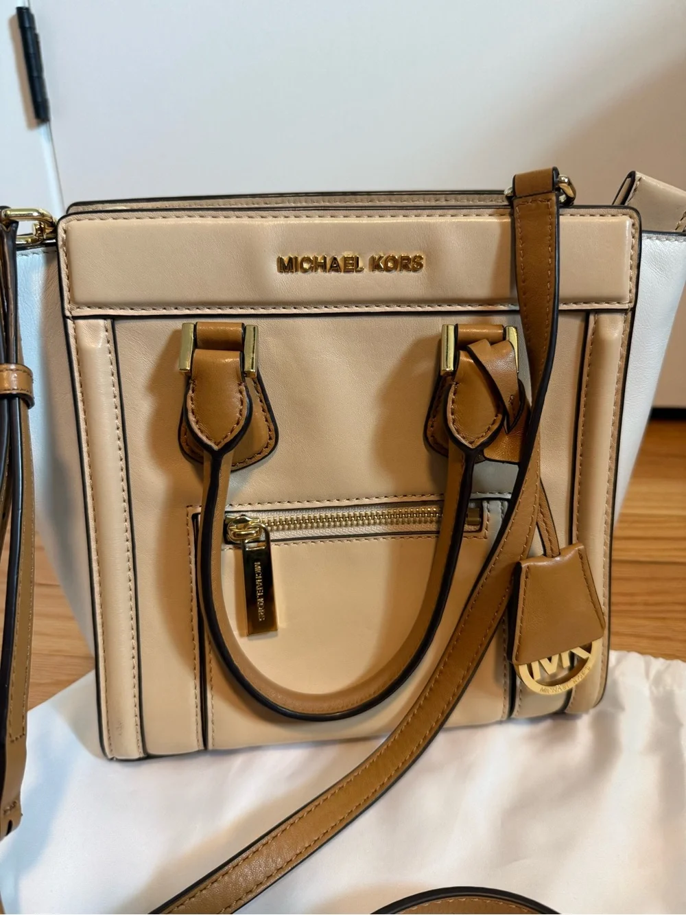 Michael Kors Colette Color-block Leather Satchel - Like New